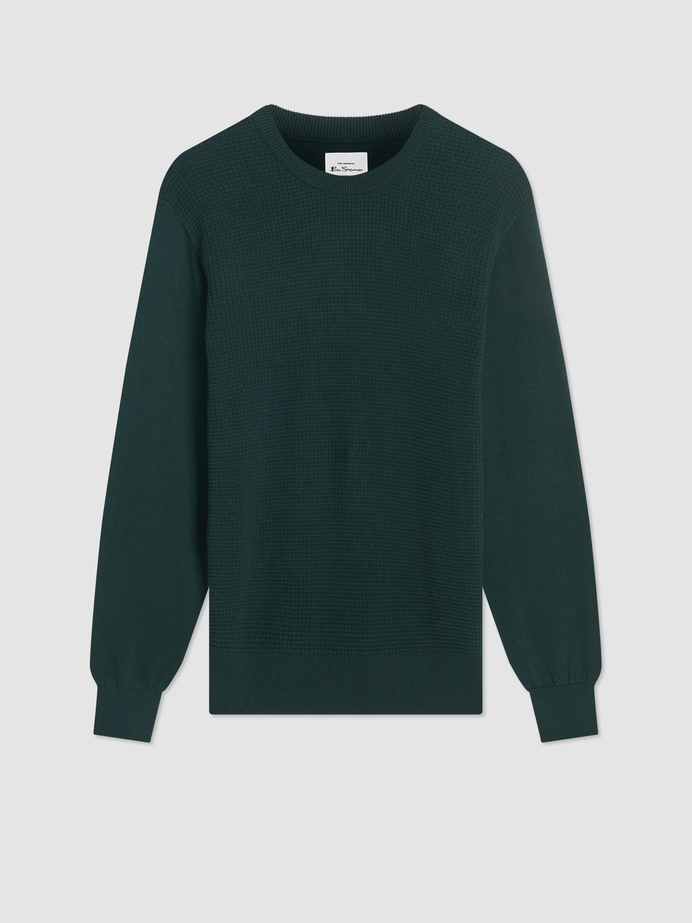 Ben Sherman Textured Crewneck Strikkevarer Mørke Grønn | OG6238041