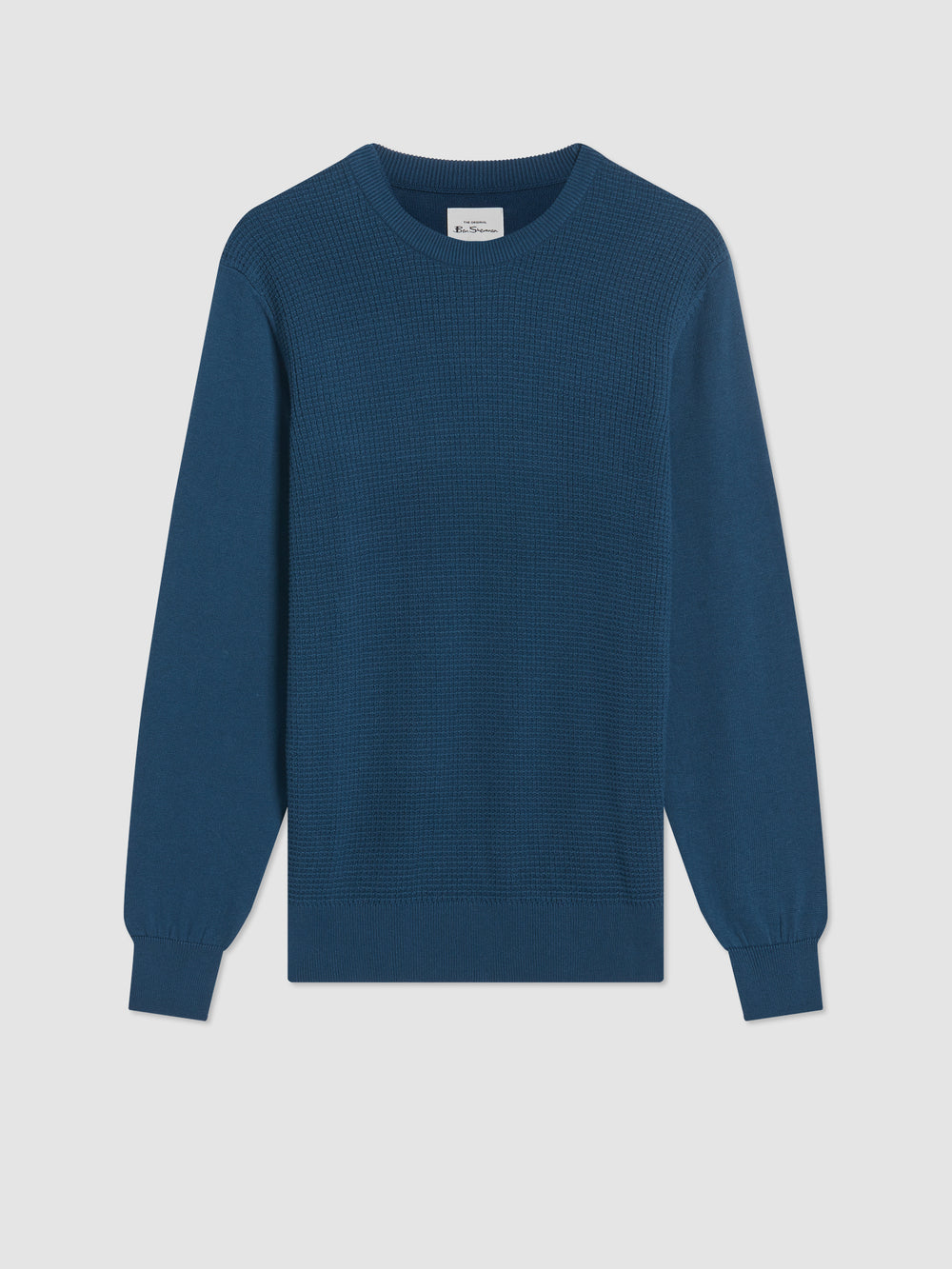 Ben Sherman Textured Crewneck Strikkevarer Indigo | DN6342819