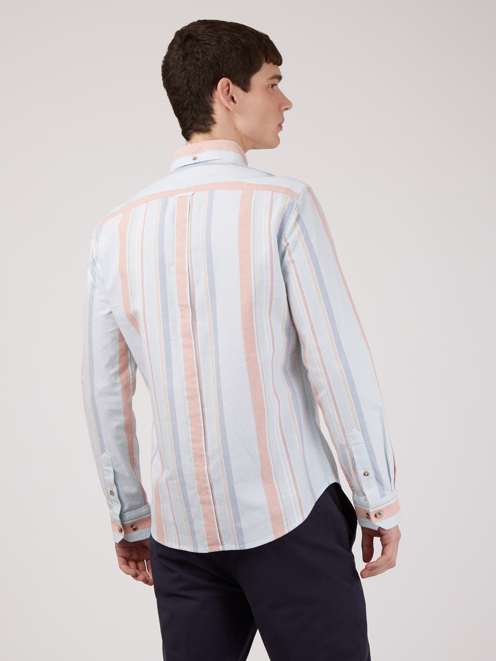 Ben Sherman The Oxford Ivy Stripe Long-Sleeve Skjorte Blå | KF0257413