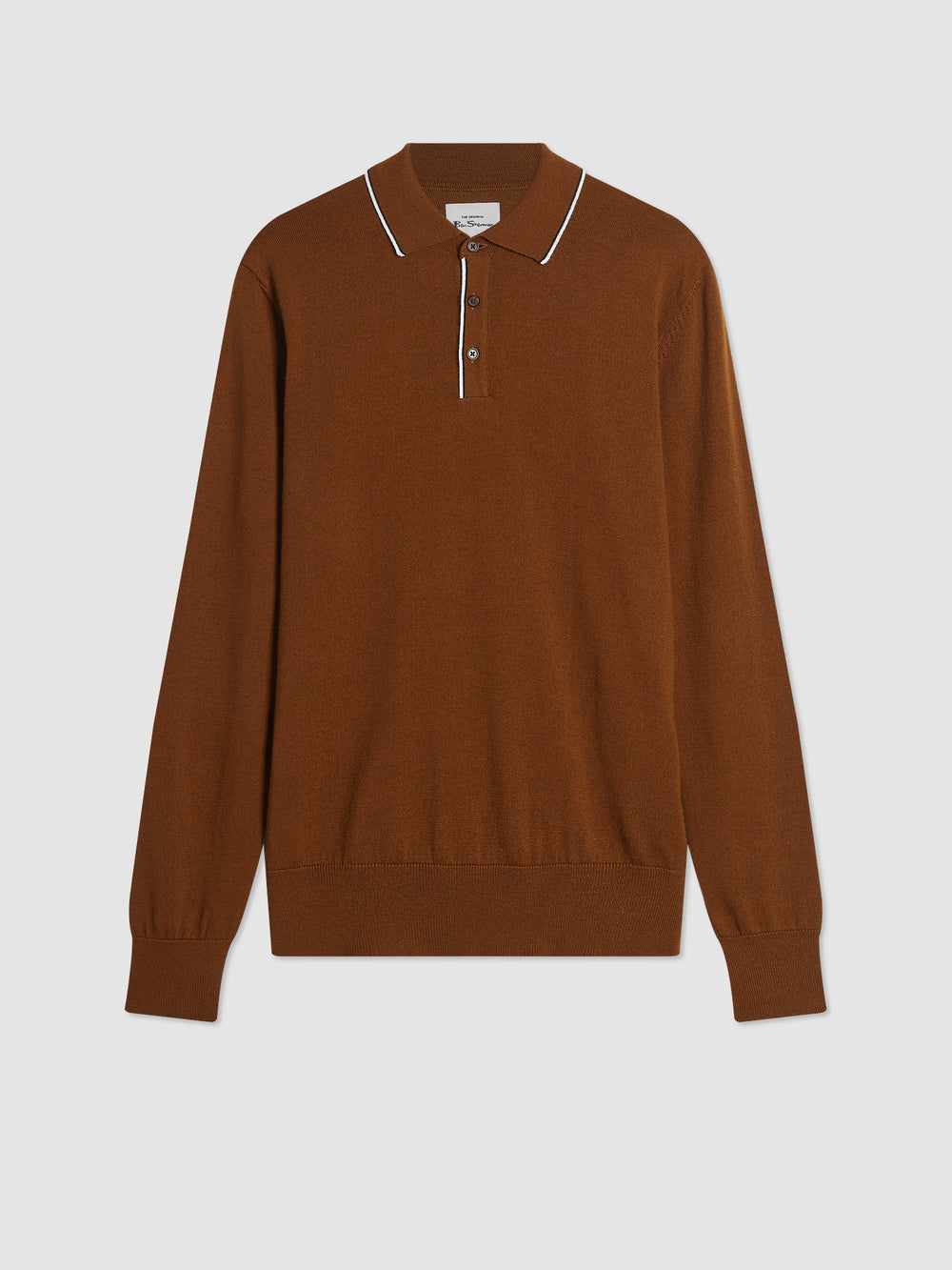 Ben Sherman Tipped Merino Gensere Med Polo Hals Brune | XC5120764