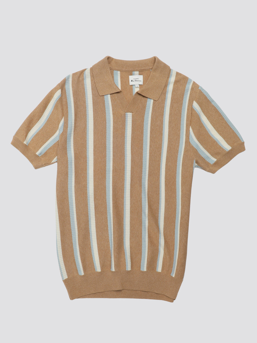 Ben Sherman Vertical Stripe Open Neck Polo Strikkevarer Grå | HV5092683