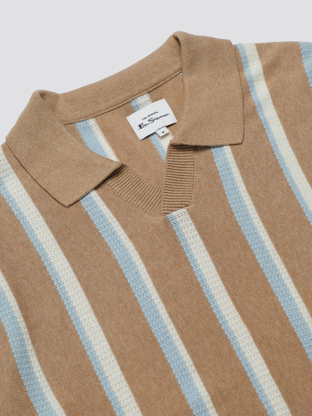 Ben Sherman Vertical Stripe Open Neck Polo Strikkevarer Grå | HV5092683