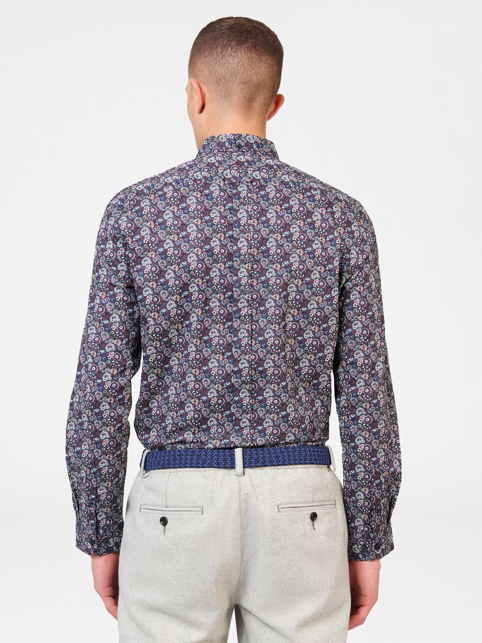 Ben Sherman Winter Floral Skjorte Lilla | HU3946720